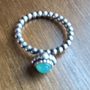 Pandora Chrysoprase Sterling Silver Ring